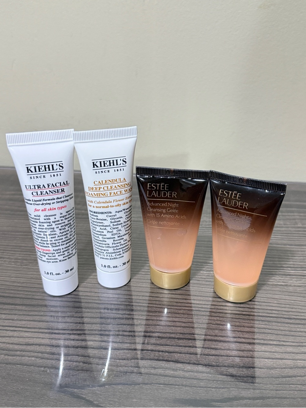 4 travel size cleansers